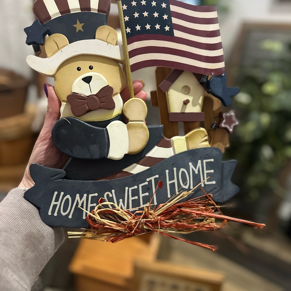 Avon Patriotic Bear Home Decor - Red, Blue, White